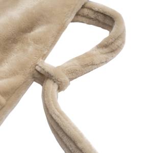 <span class=keywords><strong>Bata</strong></span> de lana para <span class=keywords><strong>hombre</strong></span>, chal de cuello de felpa suave y ligera, <span class=keywords><strong>bata</strong></span> de baño de un solo color, para Spa - Product Image 4