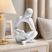 Statuette de Penseur Abstrait en Résine Personnalisée de Qualité Supérieure, Peinte à la Main, Écologique, Décoration Moderne pour la Maison et le Bureau