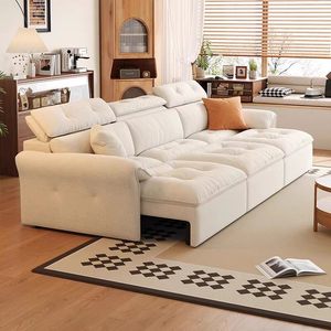 Canapé trois places électrique et fonctionnel <span class=keywords><strong>Paul</strong></span> Henry, télescopique, amovible, lavable, en bois et chenille, style crème, pour salon, droit - Product Image 2