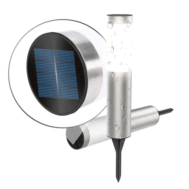 Modern Outdoor Solar Powered LED Garden Lamp Light IP44 Landscape Solar Lawn Pathway 3000K 6000K Stainless Steel Body