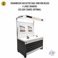 Cabine de visualisation des couleurs avec 4 tiroirs, source lumineuse LED standard ISO3664 D65 D50, cabine de correspondance des couleurs de luxe 36W