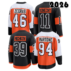 เสื้อฮอกกี้ผู้ชายแบบเย็บติดตรา Porter Martone รุ่นขายดีที่สุด Matvei Michkov Travis Konecny Trevor Zegras ไซส์ S-3XL - Product Image 1
