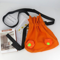 Sac bandoulière personnalisé en toile, motif citrouille d'Halloween, avec cordon de serrage, grande capacité, design mini citrouille