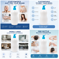 Bouteilles à pompe vides de grande capacité de 750 ml, en PET et PE, contenants de recharge pour shampoing, gel douche, lotion corporelle et huile essentielle
