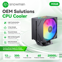 Dissipateur thermique en cuivre 4 caloducs, ventilateur silencieux PWM 120mm pour revendeur en ligne avec boîte de vente au détail personnalisée, échantillon rapide OEM en 7 jours