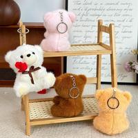 En gros, adorable ours en peluche rose, cadeau pour la Saint-Valentin, porte-clés, poupée en peluche, jouet, breloque pour sac, pendentif pour sac à dos, porte-clés