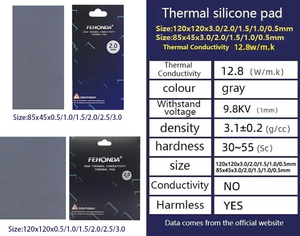 Thermalright ODYSSEY 2 Pad 12.8 w/m.k 0.75mm 2mm Grizzly Gelid Ultimate Electric Cool Gpu Sheet Cpu Thermal Silicone Pad Termal - Product Image 3