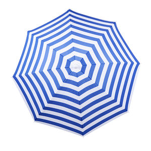 Toldo al aire libre Sombrilla de playa a rayas Logotipo de impresión personalizado <span class=keywords><strong>Patio</strong></span> barato Silla de playa Paraguas Raya Blanca Roja - Product Image 2