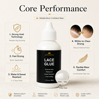 Fabricant de colle pour perruques en dentelle à marque privée avec formule à base d'eau facilement dissolvable pour les marques de perruques