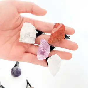 Natural Stone Car Air Vent Clips Gemstone Car Vent Clips Quartz Crystals Rough Stones Car Accessories Decoration