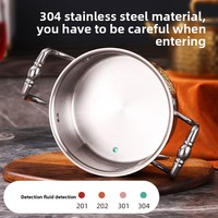 Marmite de cuisson en acier inoxydable 304 à 3 couches, motif martelé, petite, pour cuisine domestique et restaurant