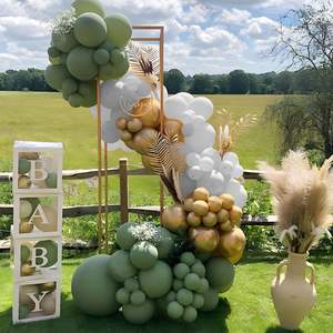 Kit de 152 ballons en arc vert à paillettes or blanc pour fête prénatale, fournitures d'anniversaire, jungle safari, <span class=keywords><strong>dinosaure</strong></span>, nouveauté - Product Image 6
