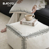 Coussin de sol moderne de luxe Pouf décoratif pour la maison tabouret brodé à la main pouf salon canapé décor coussin de siège repose-pieds