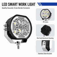 Projecteur de travail LED 24W 72W multicolore 5 modes 24 LED 3W IP67 10-30V DC 12V 24V pour camion, chariot élévateur, AGV, engins de génie civil, 4x4, tout-terrain
