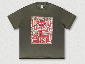 BE4009 Custom 100%Cotton 285GSM Casual Fashion Knitted <b>Hip</b> Hop Tshirt Y2k Vintage Acid Washed Oversized Boxy Cropped T Shirt Men - Product Image 5