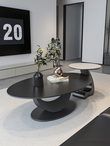 Ý phong cách ánh sáng sang trọng khung sắt hình bầu dục thiết kế Bàn cà phê hiện đại phòng khách tối giản bàn sáng tạo - Product Image 5