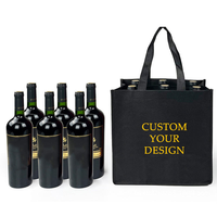 Sac de transport pour vin réutilisable en tissu non tissé écologique, logo personnalisé, 1/2/4/6 bouteilles, cadeau promotionnel, vente en gros, fermeture à bouton