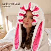 Bonnet d'hiver en gros avec oreilles de lapin, doux, en peluche, doublé satin, ajustable, circonférence de la tête 35 cm, longueur des oreilles 40 cm