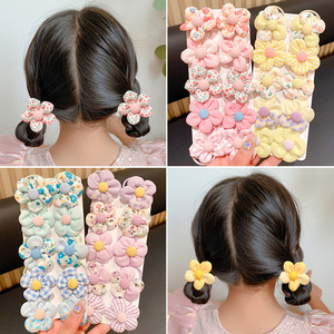 Nuevo conjunto de diadema de flores para bebés, 10 unidades/juego de flores dulces para niñas, banda de goma de cuerda para el cabello sin costuras de alta elasticidad - Product Image 4