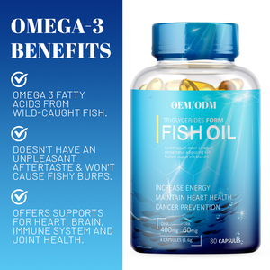 Complément alimentaire en marque blanche OEM/ODM, capsules molles de 1200 mg, capsules molles d'huile de poisson d'eau profonde oméga <span class=keywords><strong>3</strong></span> EPA/DHA pour adultes - Product Image 4