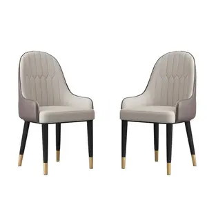 Vente en gros de meubles pour restaurant, chaises d'appoint modernes en cuir de luxe avec pieds rembourrés, chaises de salle à manger pour hôtel