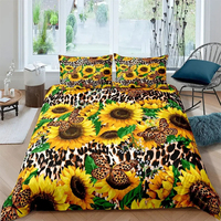 Vente en gros fleur housse de couette literie set personnalisé tournesol housse de couette taie d'oreiller set