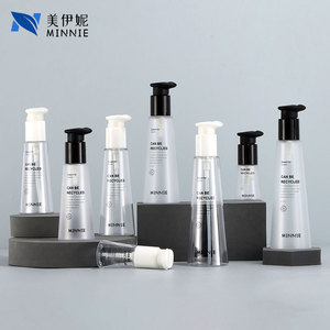 Botella de Plástico Transparente Cónica con Bomba, 30ml 100ml, Material de Empaque para Lociones Cosméticas y Cuidado de la Piel, Marca Minnie - Product Image 1