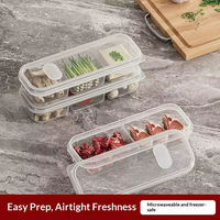 Contenedor Transparente para Almacenamiento de Carne y Verduras, Ecológico, para Refrigerador, Mantiene la Frescura, Caja de Almacenamiento con Compartimentos