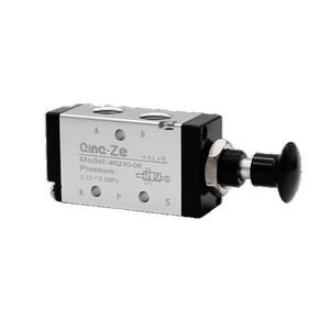 วาล์วนิวแมติก QincZe รุ่น 4R210-08 แบบ 2 ตำแหน่ง 5 ทาง วาล์วแบบกดดึงด้วยมือ สำหรับควบคุมกระบอกสูบ - Product Image 1