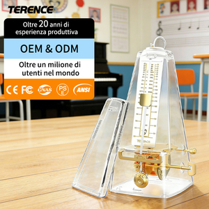 Metrónomo Mecánico Transparente de Metal Clásico TERENCE para Guitarristas - Product Image 1
