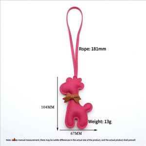 Pu Leather Car Keychain Cute <b>Giraffe</b> Cartoon Animal Pendant Bag Charm UV Printed Fashionable Gift for Girls and Women - Product Image 6