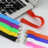Nouveau Bracelet USB 2.0 en Silicone en Gros, Clé USB Personnalisable avec Logo, 8 Go-32 Go, Tendance et Créatif, Garantie 1 An