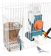 Mangeoire et abreuvoir automatiques rectangulaires Chebet en plastique ABS écologique, sans dégâts, pour perroquets et canaris - Cage 650g