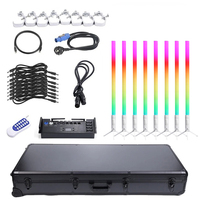 Igreslite 8 pièces, tubes LED sans fil, étanches, 360 pixels, lumières de scène avec flight case