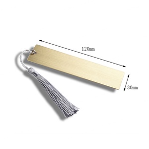 Marcapáginas de Metal Irrompible de Lujo con Etiqueta Personalizada de la Empresa y Borla Gris - Product Image 5