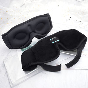 Masker Mata pintar 3D sutra rajut, alat bantu tidur nirkabel Bluetooth, penghalang cahaya Stereo 3D baru, dapat diisi ulang USB - Product Image 4