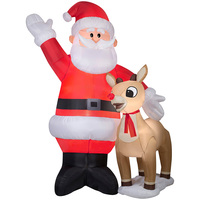 Ourwarm 10FT bonhomme de neige famille père noël led décorations extérieures arc boule bonbons grinch géant gonflable poupée de noël
