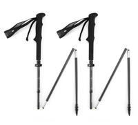 NBT Outdoor Nouveauté Bâton de randonnée pliable ultraléger 340g en fibre de carbone T800 3K à 5 sections avec poignée EVA pour le camping