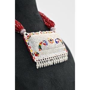 Ethnic Plaster Tevati Necklace Women's 925 <b>Silver</b> Chain Crystal Rhinestone Everyday Wear Jewelry - Product Image 1
