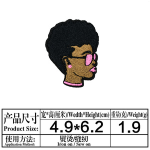 新设计女孩补丁刺绣铁可爱黑色女性女孩补丁服装 - Product Image 4