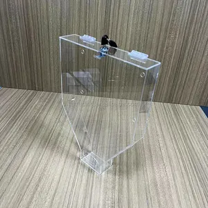 Caja transparente de condones con perspex, dispensador de preservativos personalizado con forma de embudo especial, montado en la pared, con llave de bloqueo