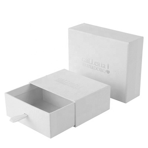 Custom logo eco friendly small recycled drawer shape cardboard gift chocolate packaging pull out slide jewelry paper box