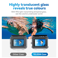 Telesin All Scene Case Waterproof High Quality Housing Set untuk Go Pro12/11/10/9 dengan Kaca Tempered Transmisi Cahaya 95%