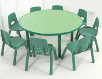 Table pour enfants Dake réglable en hauteur, en plastique coloré, 4 places, style moderne minimaliste, table à manger détachable pour la maternelle