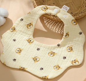 Simpatico orso stampato mussola cotone bavaglini morbidi bandane pulsante Saliva fascia per capelli rutta vestiti per bambini - Product Image 2