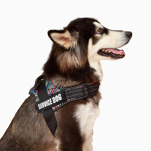 <span class=keywords><strong>Harness</strong></span> Anjing Mewah WAOPET, Tali Nilon Besar, Vest, Motif Geometris Multiwarna, Reflektif, dengan Gesper - Product Image 4