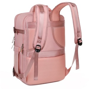 Gran capacidad impermeable poliéster cremallera moda hombres mujeres viaje ordenador mochila llevar maleta con USB peso ligero - Product Image 4