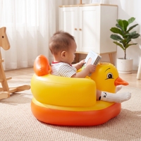 Siège d'apprentissage gonflable en PVC en forme de canard jaune pour bébé, chaise d'entraînement à la position assise, chaise de repas portable pour 3-30 mois, personnalisable
