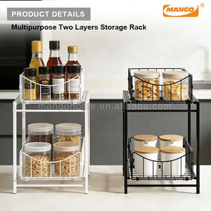 Organizador de Alambre Metálico <span class=keywords><strong>Debajo</strong></span> <span class=keywords><strong>del</strong></span> Fregadero y Estante Deslizante de 2 Niveles <span class=keywords><strong>para</strong></span> Almacenamiento en la Cocina y el Baño - Product Image 5