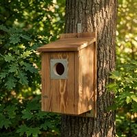 Maison à oiseaux moderne et élégante en bois pour l'extérieur, avec protection contre les prédateurs, pour les oiseaux bleus, les moineaux, les hirondelles et les pinsons